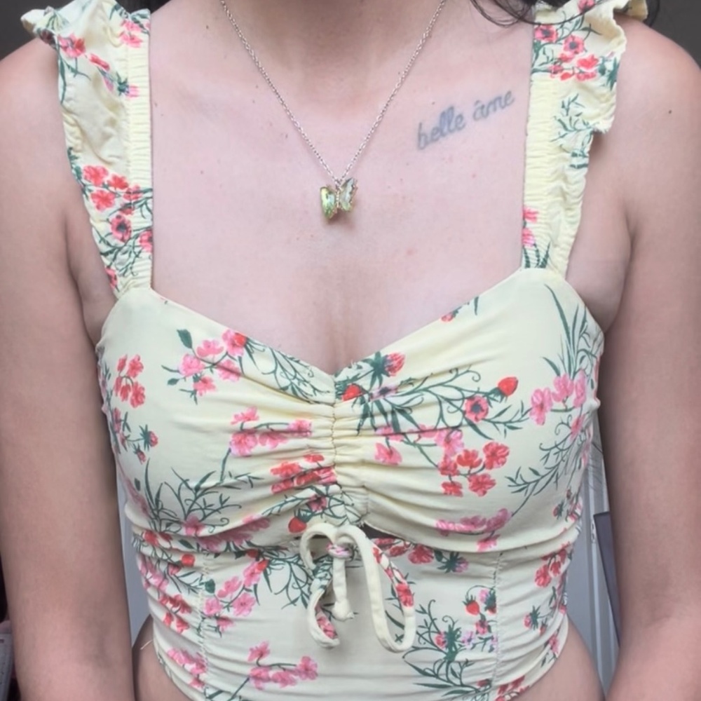 Floral Crop Tank Top
